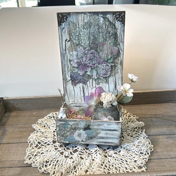 Handmade Wood Shelf Sitter for Summer Shabby Chic-Farmhouse Home Decor - Picture 1 of 9
